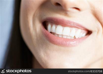 Close Up Of Woman With Beautiful Teeth And A Perfect Smile