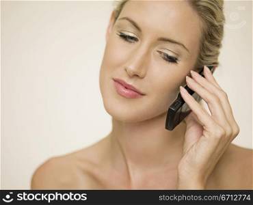 close up of woman with mobile phone