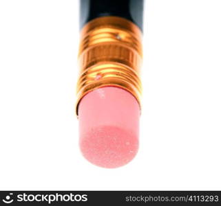 close up of wooden pencil with eraser