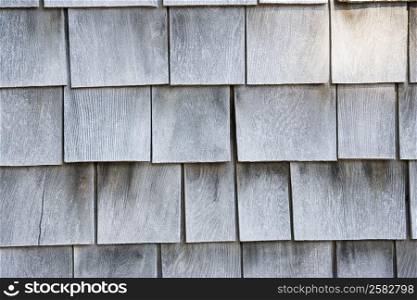 Close-up of wooden roof tiles