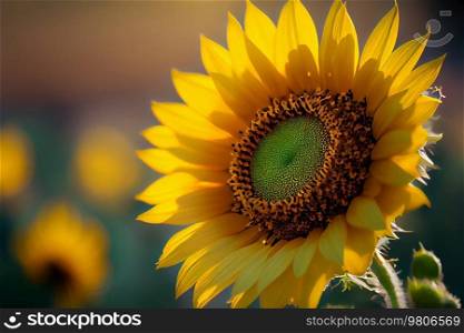 Close-up of Yellow Sunflower Illustration Generative AI 