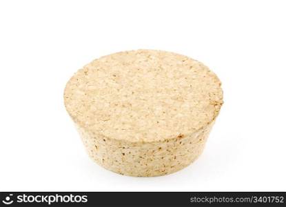 close up on a big cork stopper isolated on white background