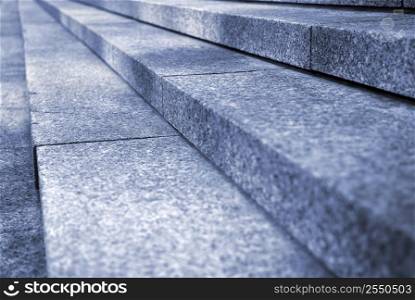 Close up on granite stairs in perspective