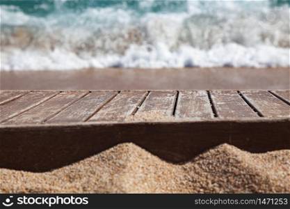 close up on white sand and sea waves travel background