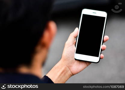 Close up People Holding Cellphone or mobile phone,Smart phone mobile app internet technology