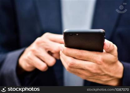 Close up People Holding Cellphone or mobile phone,Smart phone mobile app internet technology
