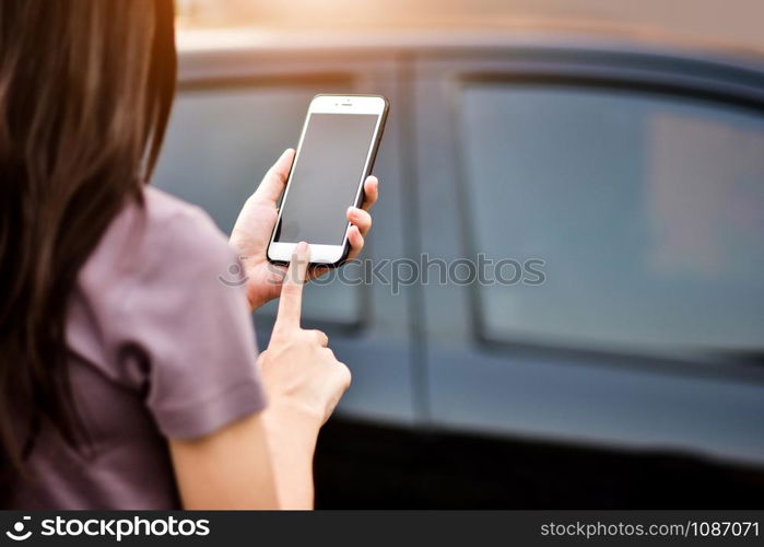 Close up People Holding Cellphone or mobile phone,Smart phone mobile app internet technology