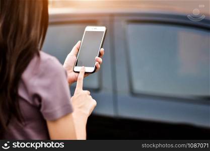 Close up People Holding Cellphone or mobile phone,Smart phone mobile app internet technology