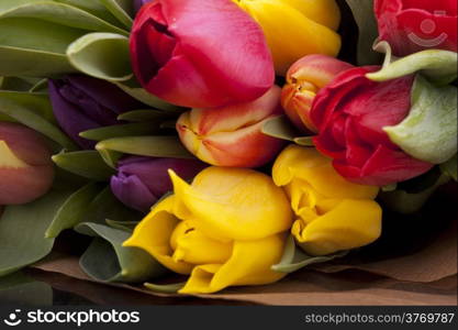 close - up photo of Bouquet of tulips