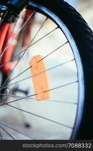 Close up picture of a mountain bike tyre, summer day