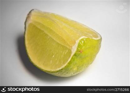 close up picture of lemon slice on white background