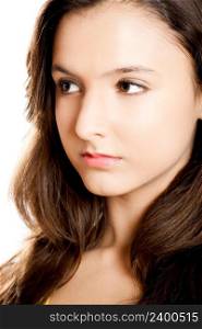 Close-up portrait of a beautiful teenage girl