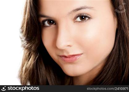 Close-up portrait of a beautiful teenage girl