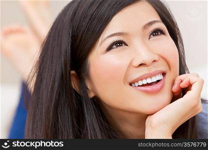 Close up portrait of a beautiful young Chinese Asian Oriental woman