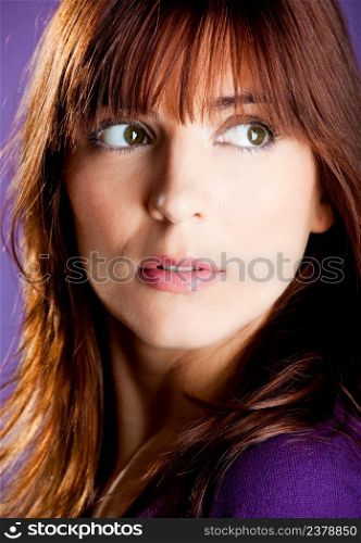 Close-up portrait of a beautiful young woman