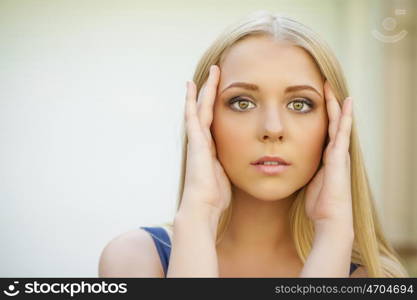 Close up portrait of a beautiful young woman