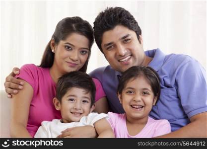 Close-up portrait of a happy family