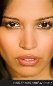 Close up portrait of a stunningly beautiful Hispanic girl