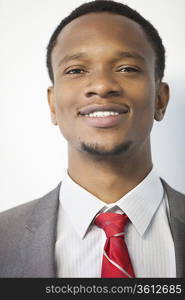 Close-up portrait of an African American businessman smiling