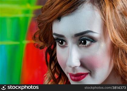 Close-up portrait of beautiful woman with professional make-up Fashion Model Girl