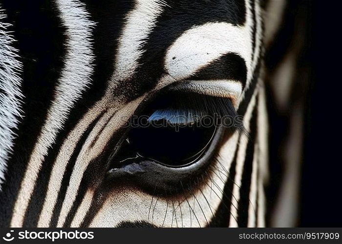 Close up portrait of mesmerizing Zebra photography created with generative AI technology