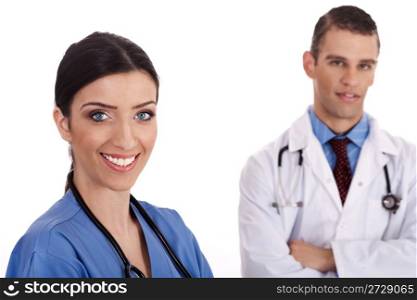 Close up portrait of smiling doctors