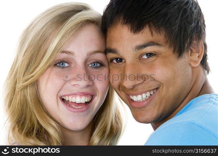 Close-Up Portrait Of Teenage Couple,