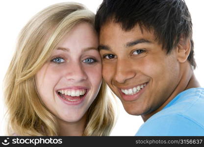 Close-Up Portrait Of Teenage Couple,