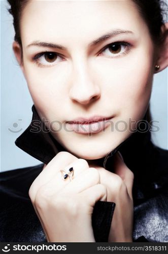 close-up portrait of young brunette. shallow DOF