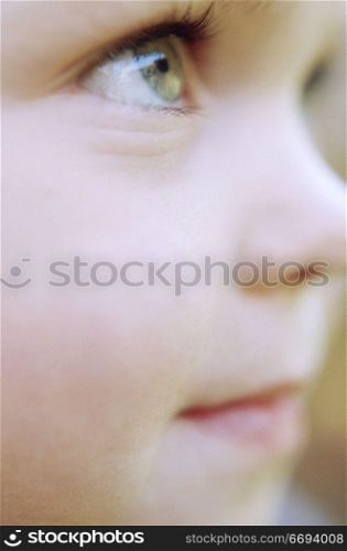 Close Up Profile of Young Child