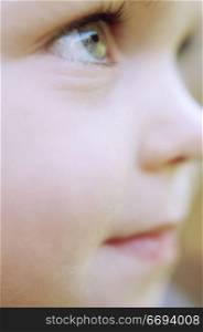 Close Up Profile of Young Child