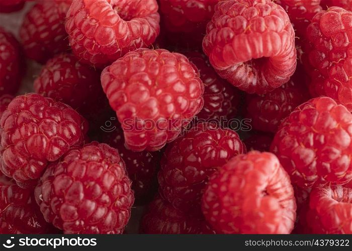 close up raspberries