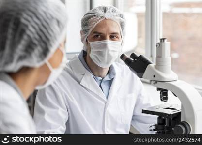 close up scientist laboratory