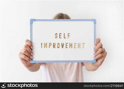 close up self improvement message