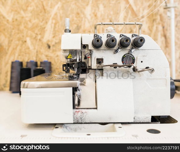 close up sewing machine tailor shop