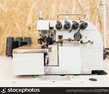 close up sewing machine tailor shop