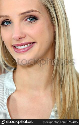 Close-up shot of an attractive woman