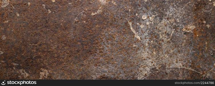 close up shot of an old dirty rust metal plate surface texture for banner background