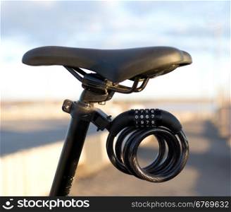 close up shot of bicycle lock
