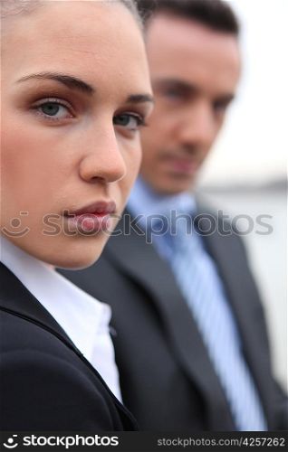 Close-up shot of business professionals