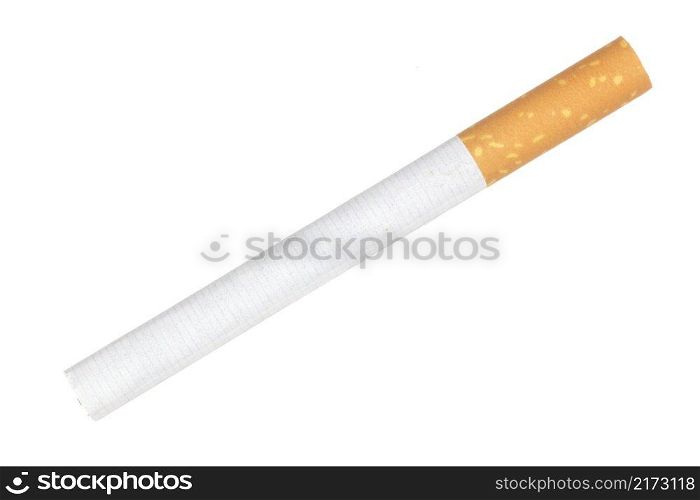 close up shot of cigarette isolated on a white background