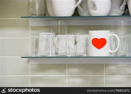 Close up shot of cup with heart design