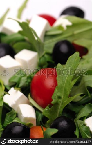 Close-up shot of greek salad
