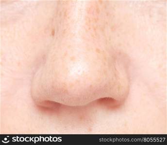close up shot of human nose