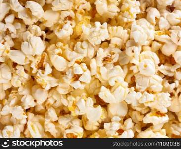 Close-up shot of popcorn. Background or texture