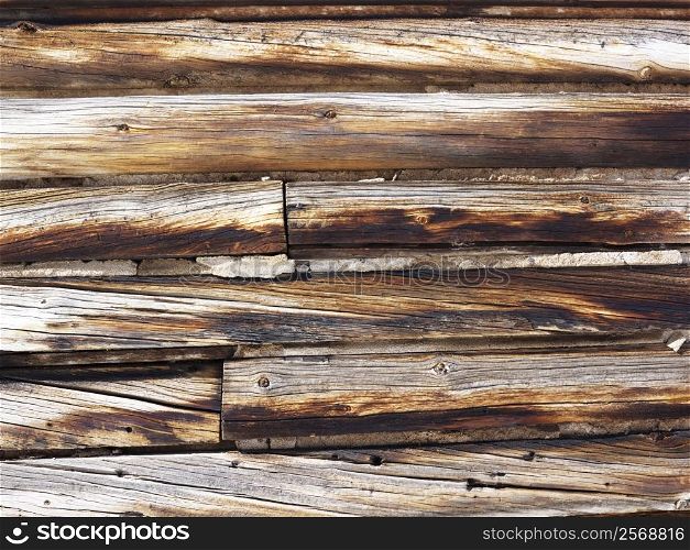 Close up shot of wood siding of barn.