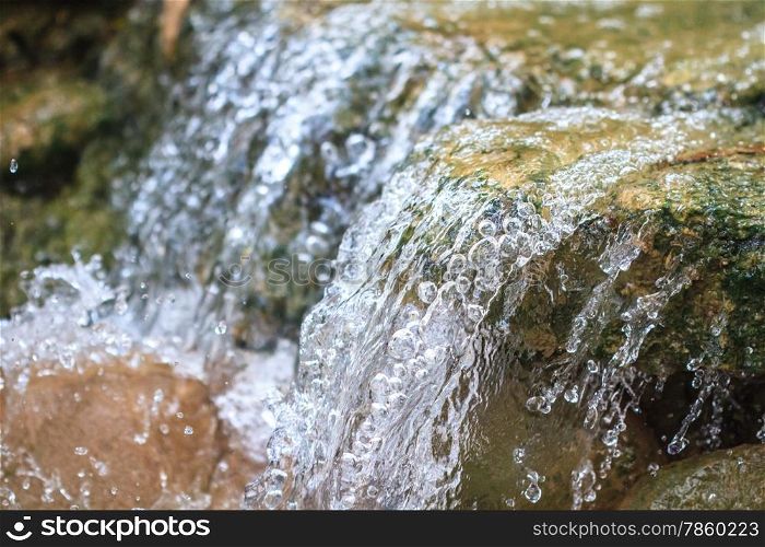 Close up Small waterfall in a garden