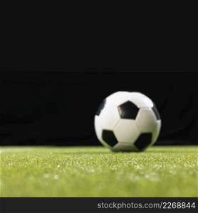 close up soccer ball pitch
