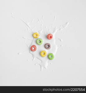 close up splash milk with cereal