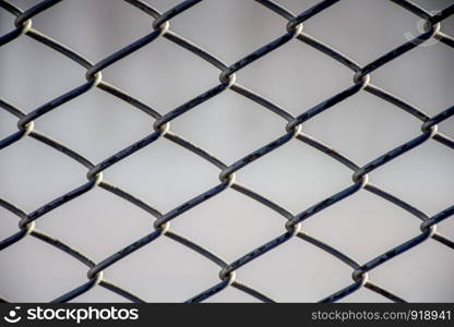 Close up Steel cage pattern background, Safety and Defense concept